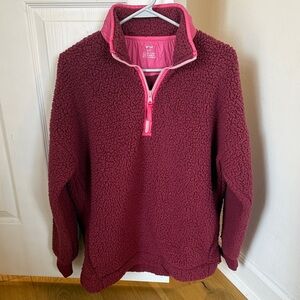 Aerie Pink and Burgundy Sherpa Jacket